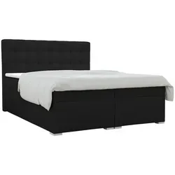 Deine Möbel 24 Boxbett Claudia, Schwarz, 180x200 cm - Erleben Sie himmlischen Schlafkomfort mit dem Boxbett Claudia in Schwarz. Inklusive zwei integrierten Bettkästen und einem pflegeleichten Topper für optimalen Komfort. Ideal für stilvolle Schlafzimmer.