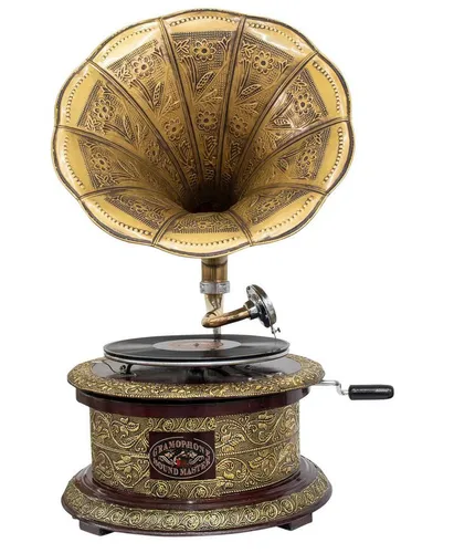 aubaho Nostalgie Grammophon rund Dekoration von Aubaho