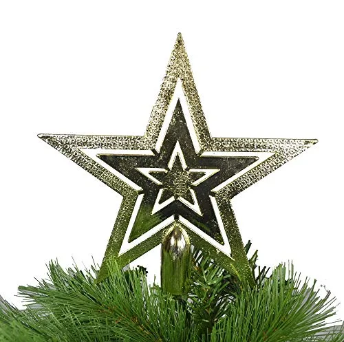 Omeere Christbaumspitze weihnachtsbaumspitze tannenbaumspitze Stern Silber Glitzernde, Gold Christbaumschmuck, (Gold)