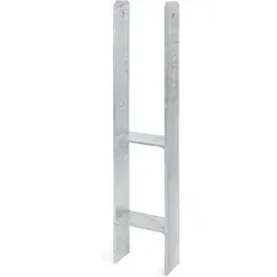 Alberts H-Pfostenanker zum Einbetonieren - Pfostenanker - Hohe Materialstärke von 6 mm für maximale Stabilität, ideal für langlebige Zaun- und Bauprojekte.