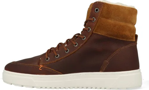 HUB Wanderschuhe Erwachsene Gr. 45 - Hochwertige Leder-Wanderschuhe im Vintage-Look mit Kunstfell-Innenmaterial und ausgeformter Innensohle für maximalen Komfort beim Wandern.