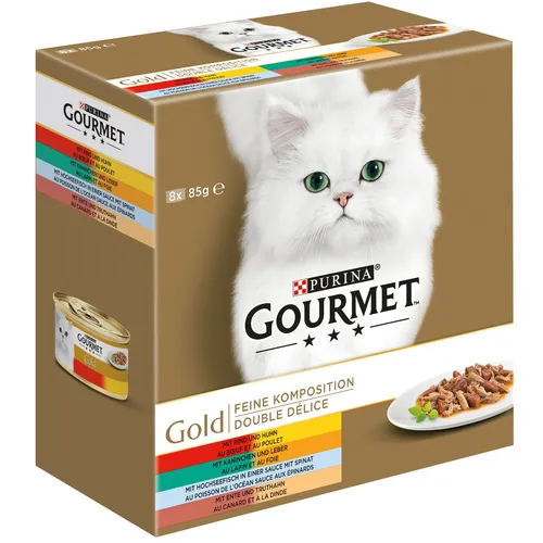 PRUINA GOURMET Gold Feine Komposition Katzenfutter nass.(8 x 85g)