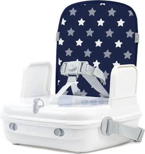 Leicht zusammenklappbarer Kindersitz für den Esstisch – Verstellbarer Sicherheitsgurt – Marineblau