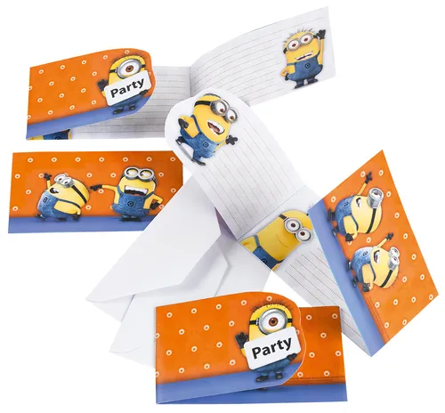 Minions Einladungskarten inkl. Umschlag Geburtstag Kindergeburtstag Party 6