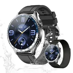 Valdus Herren Smartwatch IP67 – Fitness-Tracker mit Telefonfunktion, Herzfrequenz- und Temperaturmessung – Schwarz