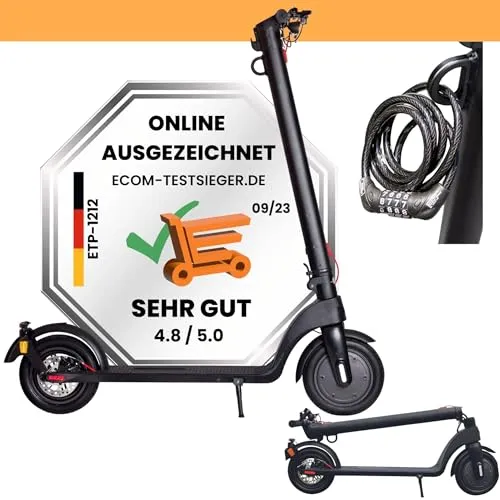Scoot One E-Scooter E7 - E-Scooter mit Pannenschutz, klappbar und 20 km/h Höchstgeschwindigkeit. Ideal für Einsteiger und Fortgeschrittene, mit 350 W Motor und LED-Beleuchtung.