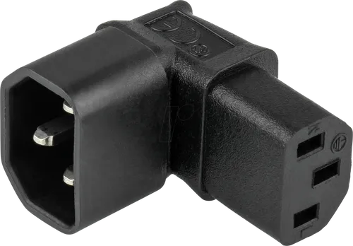 KM SKA-1433S - Netzadapter, Stecker C14 auf Buchse C13, abgewinkelt, schwarz