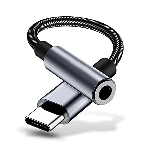 Unnderwiss Adapter USB C Auf Klinke,USB Typ C auf 3.5mm Kopfhörer Jack Adapter, Aux Audio Dongle DAC,Kompatibel mit Galaxy S21 S21+Note20 S20 Ultra, P40/P30 Pro/Mate 20/30