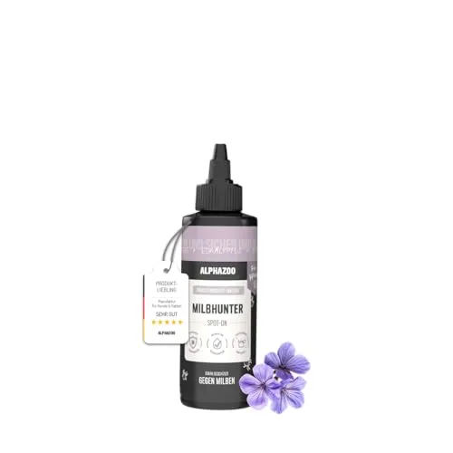 alphazoo MilbHunter Anti-MiLB Spot-On für Hunde – Natürliches Pflege-Spot-On mit Geraniol – Unterstützt Haut & Fell bei Milbenstress – Sanfte Anwendung für Hunde Aller Größen