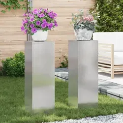 vidaXL Edelstahl Outdoor-Pflanzensäulen 2er Set - Pflanzenkästen & Spaliere – Elegantes Edelstahl-Design für stilvolle Gartenakzente, wetterfest und pflegeleicht.