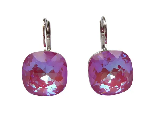 Mugello Paar Ohrhänger Romy pink rhodiniert Trendfarbe festlich Hingucker, Handgefertigter Modeschmuck, made in Germany