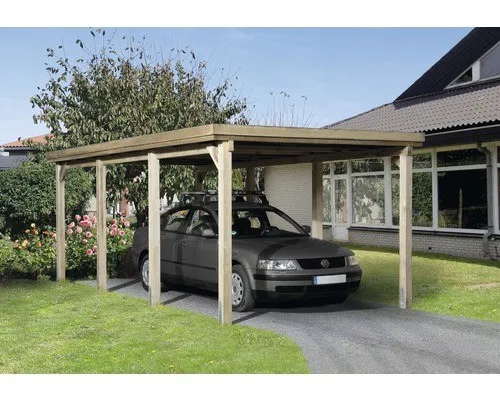 Weka Flachdach Einzelcarport 617 Gr. 2 mit Trapezblech