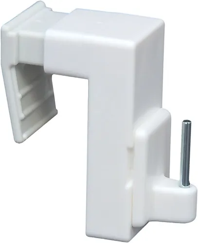 dekondo Fensterhaken Fensterhaken/Dekohaken/Fensterklipp, weiß, universal, für Gardinenstangen/Vitragenstangen/Scheibengardinen und Fensterdekorationen, (4-St), Klemmbereich 10-24mm, vorderes Element drehbar