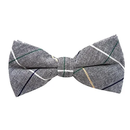 DonDon karierte Herren Fliege 12 x 6 cm aus Baumwolle gebunden und größenverstellbar mehrfarbig kariert 6