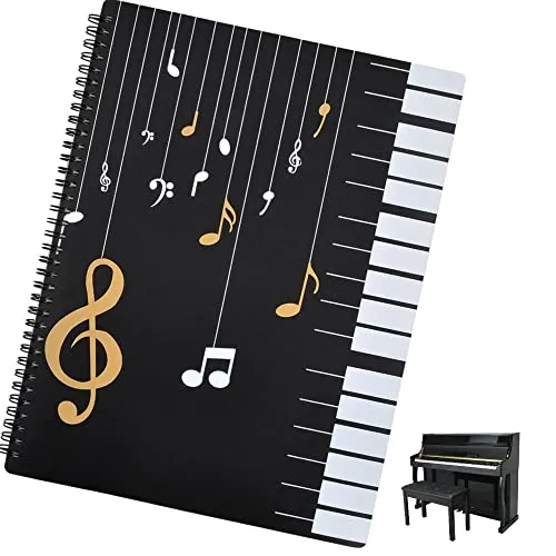 Naisfei A4 Notenmappe, 50 Taschen/100 Seiten Wasserdicht Kunststoff Präsentationsmappe Registermappen Music Sheet Chormappe für Dokumente, Papier, Kunstwerke, Gemälde, Fotos für Musiker und Band