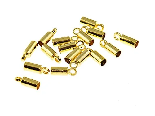 Endkappen mit Öse für 2 mm Bänder in goldfarben 20