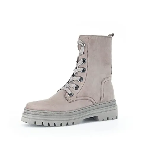 Gabor Schnürstiefel Beige Veloursleder Größe 38.5 - Wanderschuhe aus hochwertigem Veloursleder mit praktischem Reißverschluss für einfaches An- und Ausziehen, ideal für stilvolle Abenteuer.