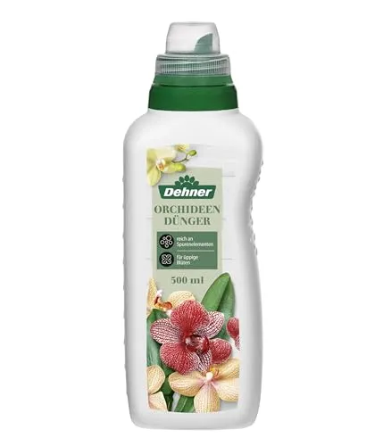 Dehner Orchideendünger, hochwertiger Flüssigdünger, Dünger für Orchideen, organischer NPK-Dünger, mit Spurennährstoffen, 500 ml, für ca. 100 l, bunt