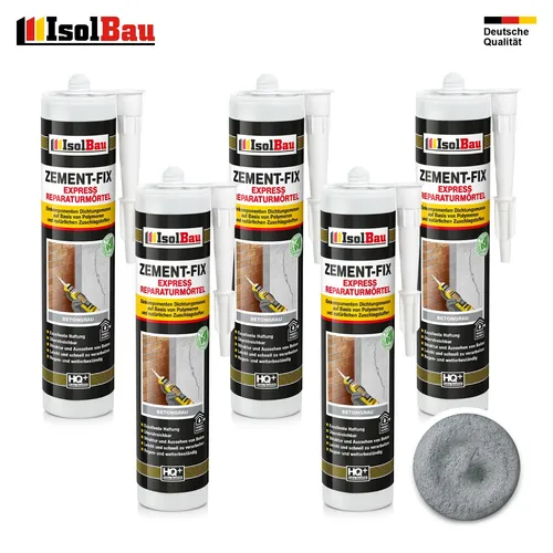 300ml Express Reparaturmörtel Zement-Fix Betongrau Fugenmörtel Cement Mörtel 5 x