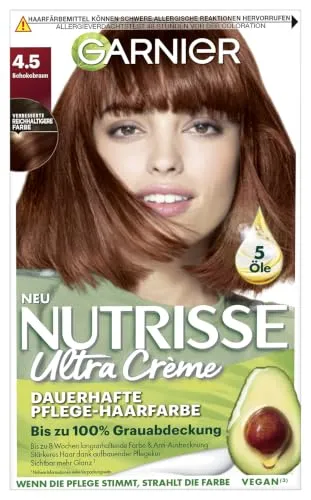 GARNIER Haarfarbe NutrisseCreme 4.5 Schokobraun – Intensive Pflege