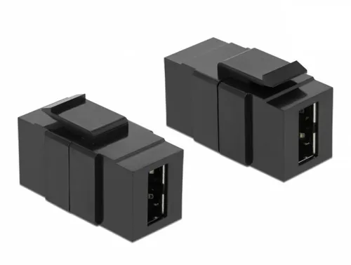 Delock Keystone Modul EASY-USB 2.0 A Buchse an EASY-USB 2.0 A Buchse schwarz