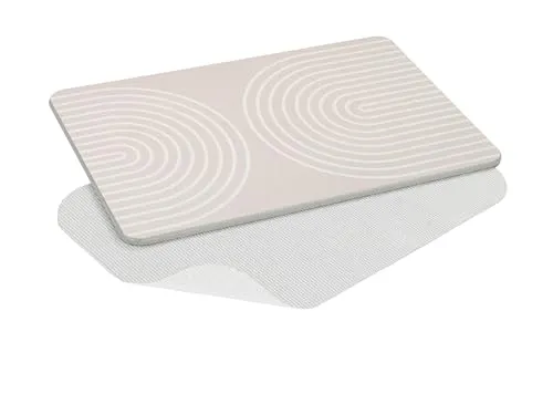 WENKO Badematte Nazca, rutschfest und schnelltrocknend - Badematte aus natürlichem Diatomit, ideal für sichere Standfestigkeit und warme Füße. Hygienisch, wasserabsorbierend und mit Anti-Rutsch-Netz für maximalen Komfort.