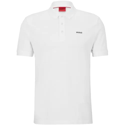Hugo Boss HUGO Herren Polohemd uni 1032-99-02671 - Poloshirt für Herren aus weichem Baumwolle-Piqué, reguläre Passform und elegantes Branding auf der Brust – ideal für lässige und formelle Anlässe.