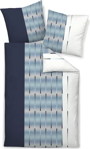 Janine Bettwäsche MILANO 45026, Mako-Satin, 2-teilig, mit Reißverschluss in Nachtblau - Bettwäsche Set aus hochwertigem Mako-Satin, 2-teilig, mit praktischem Reißverschluss. Pflegeleicht und bei 60°C waschbar, ideal für einen komfortablen Schlaf.