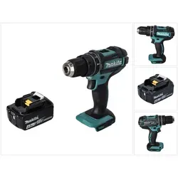 Makita DHP 482 M1 Akku Schlagbohrschrauber 18 V - Akkuschrauber mit 62 Nm Drehmoment und 1x 4,0 Ah Akku, ideal für anspruchsvolle Bohr- und Schraubarbeiten.