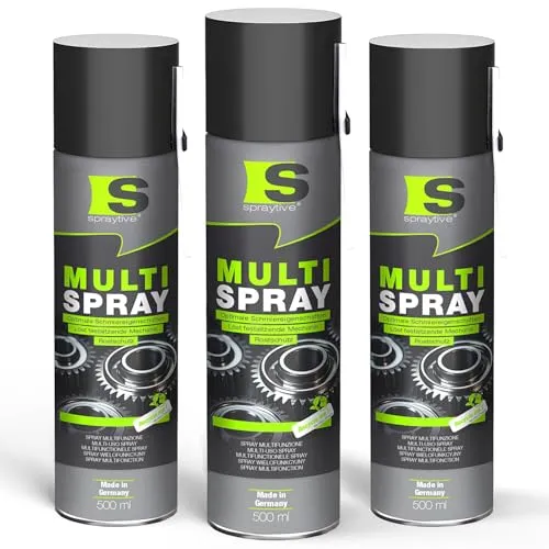 Spraytive Multi Spray 3 x 500 ml – 5-in-1 Kriechöl & Multifunktionsöl – Rostlöser, Schmiermittel, Kontaktspray, Reiniger & Korrosionsschutz – Allzwecköl – Made in Germany