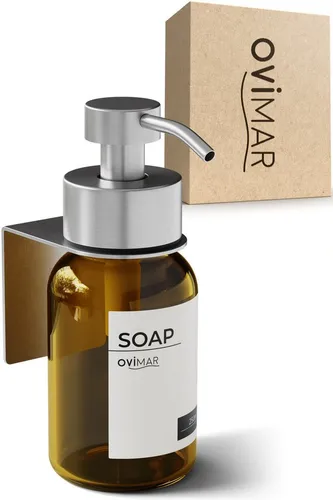 ovimar Seifenspender Rosnaes, (1-tlg), aus Glas in Silber zur Zum Kleben