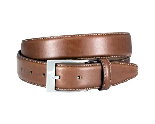 LINDENMANN Anzug-Ledergürtel Herren, 35 mm breit aus hochwertigem Rindleder - Herren-Gürtel aus 100% Rindleder in cognac, bietet exzellenten Tragekomfort und langlebige Qualität. Ideal für formelle Anlässe und gefertigt in Deutschland.