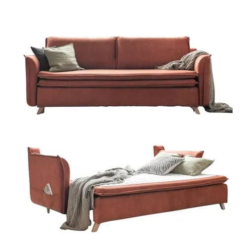 MIUFORM Dauerschlafsofa mit Bettkasten 140x200 in rot von MIUFORM
