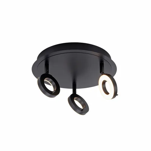 Paul Neuhaus 6788-13 LED-Deckenleuchte - Moderne 3-flammige Deckenleuchte aus anthrazitfarbenem Stahl mit warmweißen LED-Leuchtmitteln, schwenkbaren Spots und blendfreiem Licht – ideal für jeden Wohnraum und Badezimmer (IP44).