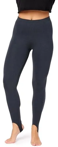 Bellivalini Damen Thermo Leggings Gefüttert mit Fußschlaufe für Winter Warme Apre Ski BLV50-321 (Graphite, M)