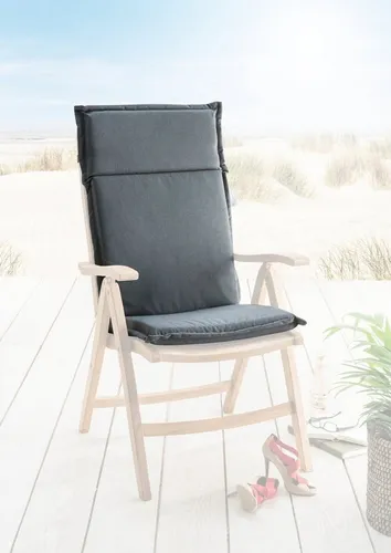 Destiny Hochlehner Polsterauflage 114x48x6cm, grau - Polster für Stühle & Sessel, abziehbar und waschbar, mit 6 cm Füllung für optimalen Komfort, pflegeleicht und wasserabweisend.