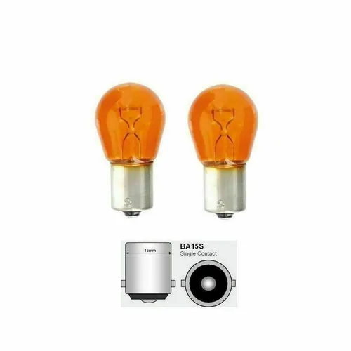 Autolampe Blinkerbirne P21W 12V BA15s Orange Gelb Gegenüberliegende Pins Set