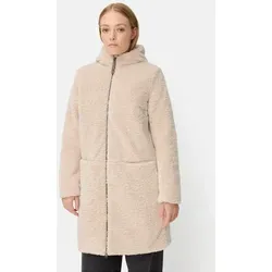 camel active Damen Teddy Mantel mit Kapuze Mandel