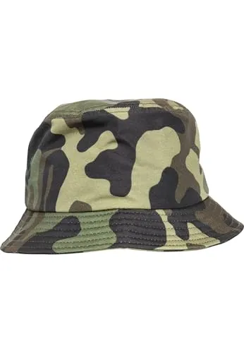 Flexfit Unisex Camouflage Bucket Hat für Erwachsene - Vielseitiger Bucket Hat für Angler und Outdoor-Fans, idealer Sonnenschutz mit hohem Tragekomfort dank Schweißband. Perfekt für Festivals, Stadionbesuche oder entspannte Tage am See.
