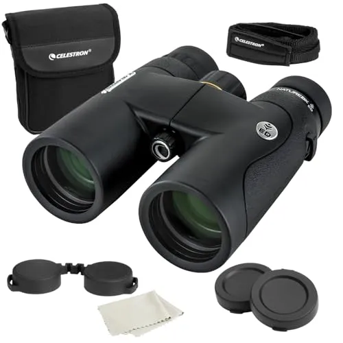 Celestron 72332 Nature DX ED 8x42 Fernglas für Natur- und Vogelbeobachtungen mit Objektivlinsen mit niedriger Streuung, vollvergütet mit BaK-4-Prismen, gummiarmiert, anlaufgeschützt und wasserdicht