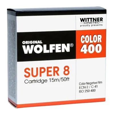 Wolfen Color 400 Super 8 Film - Fotofilme, 15 m ISO 250-400 für brillante Farben und hohe Empfindlichkeit, ideal für kreative Filmprojekte.