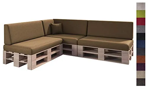 sunnypillow Palettenkissen 8er Set in braun von sunnypillow