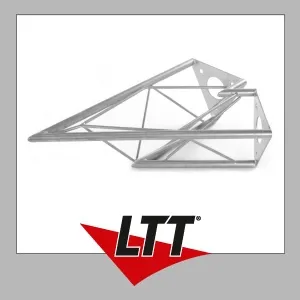 Decotruss Ecke 2-Weg 45° SAC 19 silber - Diverse A: Robustes 3-Punkt Traversensystem aus Stahl, ideal für sichere Verbindungen in der Veranstaltungs- und Bühnentechnik.