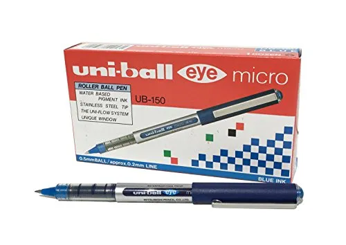 Uni-Ball Eye Micro UB-150 Tintenroller, Blau, 12 Stück