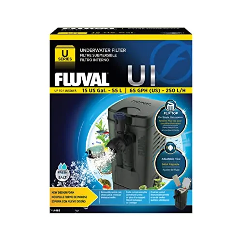 Fluval Aquarien Innenfilter U1 - Filter für Aquarien bis 250 L, sorgt für klare Wasserqualität und ist besonders leise im Betrieb.