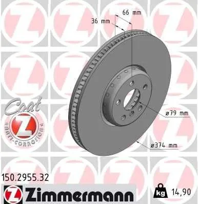 Produktbild Zimmermann Bremsscheibe FORMULA F 150.2955.32