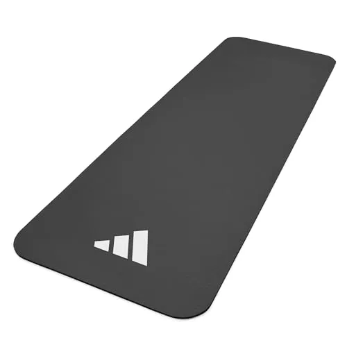 adidas Fitnessmatte Unisex, Grau, 7mm - Sportmatte für Gymnastik, Fitness und Yoga, rutschfest und gelenkschonend dank 7mm Dicke für optimalen Komfort und Sicherheit beim Training.