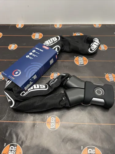 Abus Fahrradschloss Yardo 7807F 110 - Kettenschloss mit Fingerabdrucksensor, Sicherheitslevel 8 und wetterfest für E-Bikes