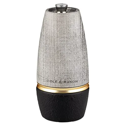 Cole & Mason H322015 Bridgewater Salzmühle, Grau/Schwarz, Gusseisen/Holz, 135mm, Precision+ Keramikmahlwerk, Enthält 1 x Salzmühle