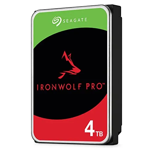 Seagate IronWolf Pro 4TB HDD - Zuverlässige NAS Festplatte - Festplatte für NAS-Systeme mit 4TB Speicher, 7200rpm und 1.2 Mio. Stunden MTBF – ideal für Dauerbetrieb.